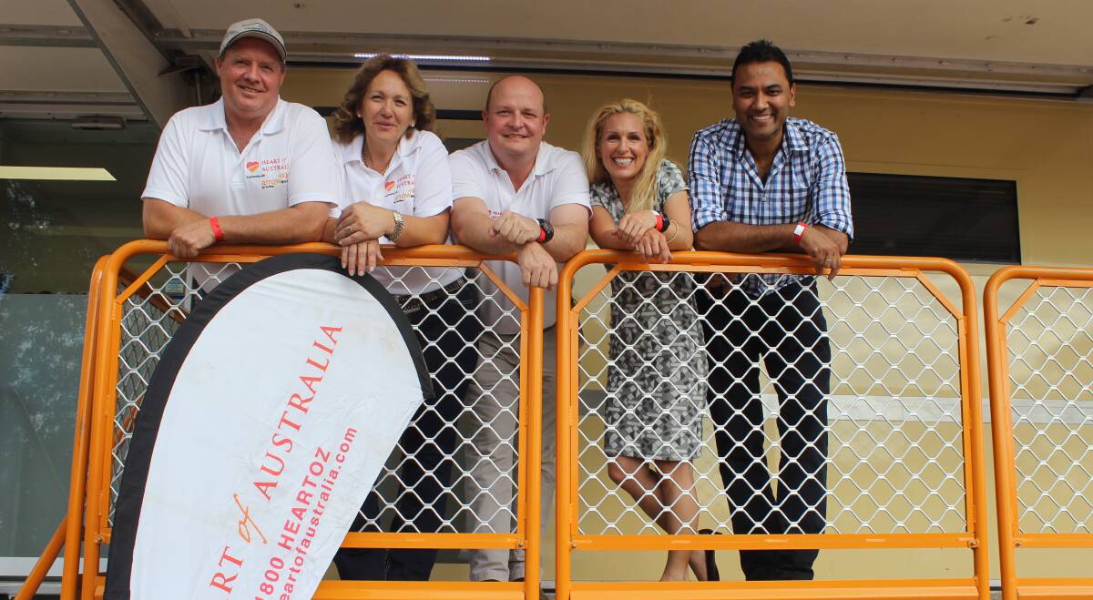 Heart of Australia team: Glenn Yates, Trudy Bressow, Chris Wilson, Dr Merryn Thomae, and founder Dr Rolf Gomes. Picture: Helen Walker