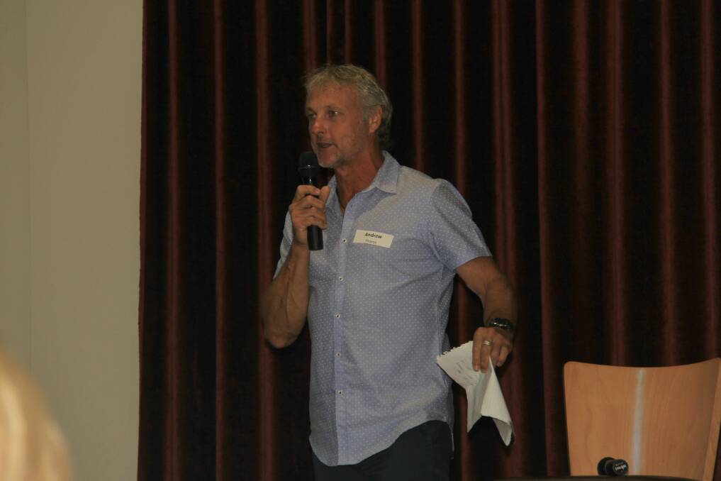 Andrew Pearce speaking at Food Heroes in Bundaberg. 