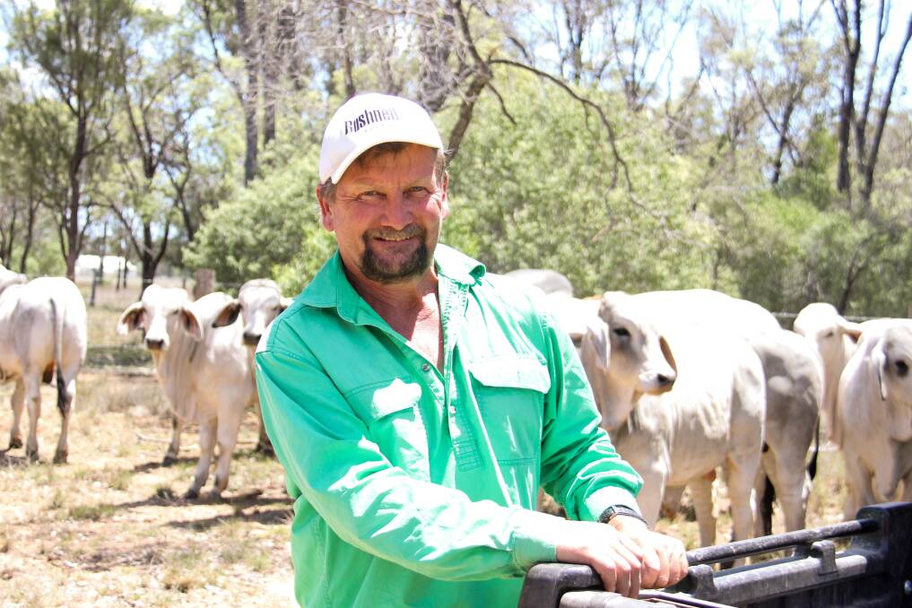 Brad Gitsham on his property at Pelican, near Chinchilla, was involved in a serious accident three years ago. 