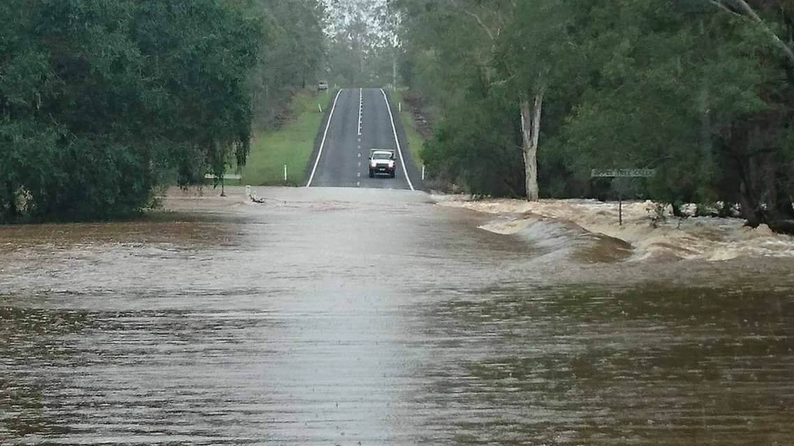 Apple Tree Creek at the Isis Highway on Wednesday. Picture: Facebook