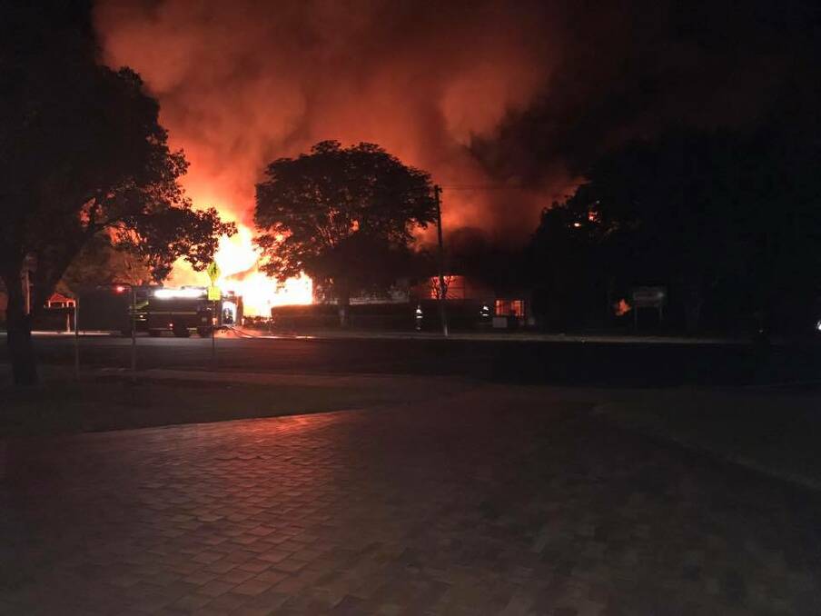 The Dalby State School caught fire in the early hours of this morning. Picture: Priscilla Gyemore 