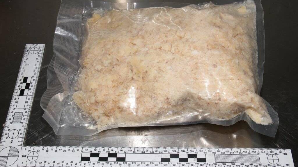 SEIZED: The heat sealed bag containing about 1kg of the drug amphetamine commonly known as ice.