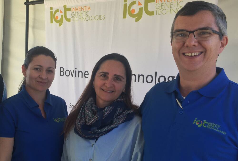GENETIC ADVANCEMENT: Marcia Hemann with Patricia and Luiz Porto from Inventia Genetic Technologies. 