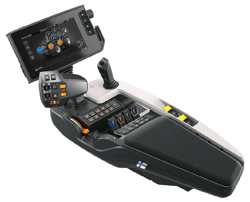 The controls on Valtra's SmartTouch armrest are logically arranged and within easy reach.