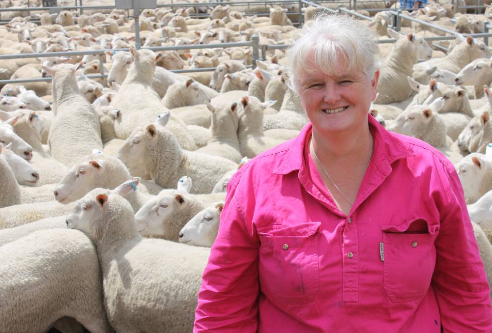 Penshurst prime lamb breeder, Mandy Straw proudly placed her own bids to win a yard of Composite ewes priced at $205. 