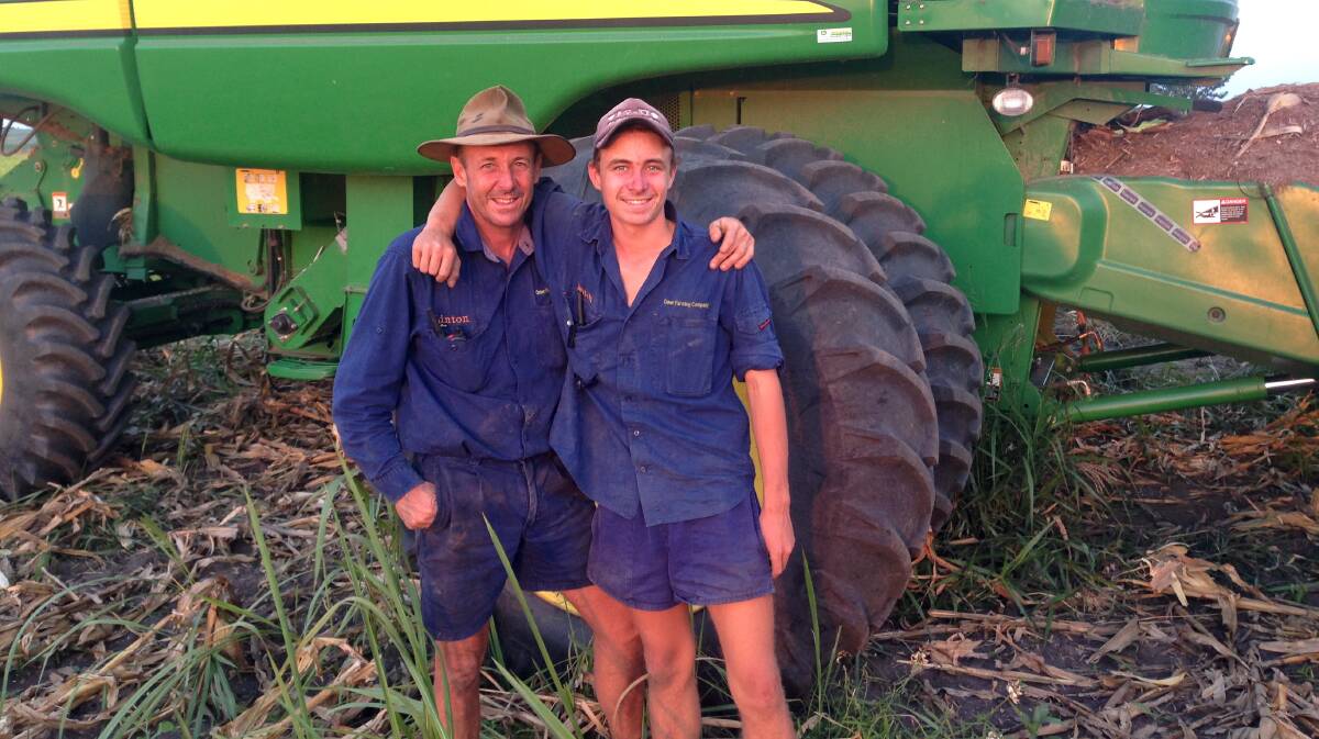 Linton and Mitch sharing a moment on the last day of harvest 2015. Mitch proved to be my rock during an at times very challenging year.