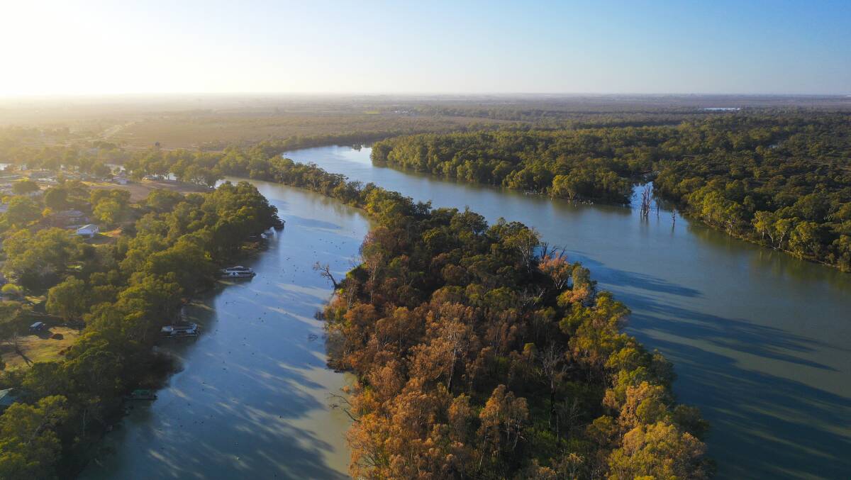 The Darling River approaches the Murray River, in Wentworth, NSW. Picture by John Hanscombe 