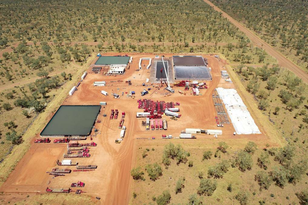 FRACK ME: Kyalla 117 was the first well to be drilled after the moratorium was lifted by the NT Government to explore for shale gas in the Beetaloo Basin. Picture: Supplied. 