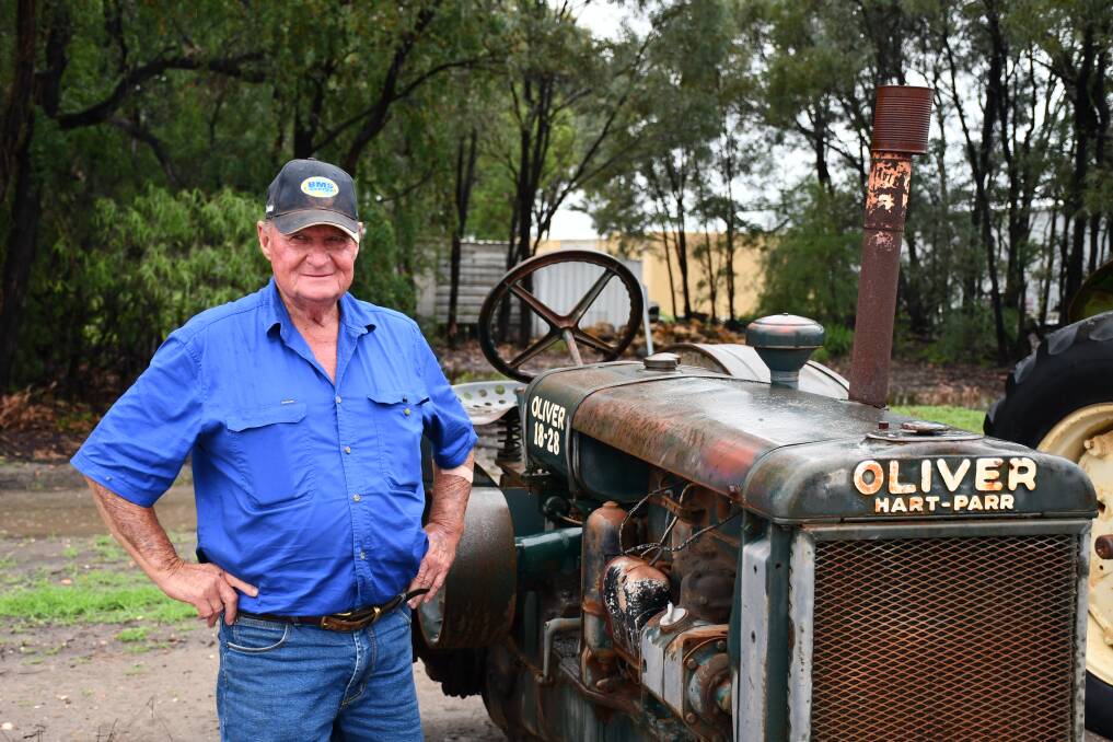 Barry and his Oliver Hart-Parr- the first tractor he ever drove, and the oldest.