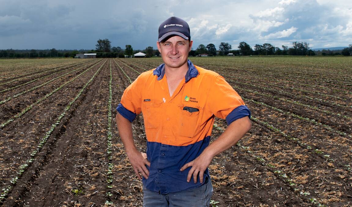 PERFECT TIMING: Mitch Brimblecomb, Moira Farming, Forest Hill, finished planting cotton on Saturday to make the most of predicted rain. Photo: Brandon Long