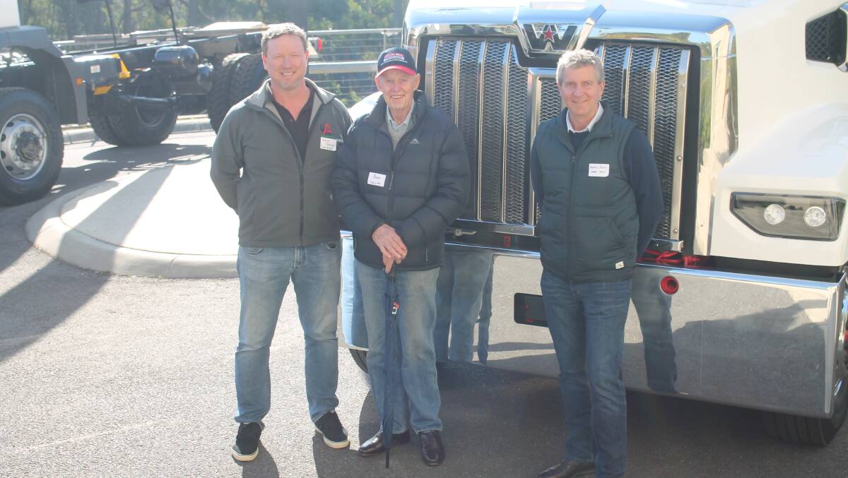 Webber & Chivell Fertilisers, Cobden, Vic, Bruce Hudson, chair of Vickery Bros, Coleraine, Vic, and managing director Andrew Chivell, director at Pinnaroo Fertilisers, Pinnaro SA, Heath Boseley at the AFSA conference held in Creswick last week. Picture by Philippe Perez