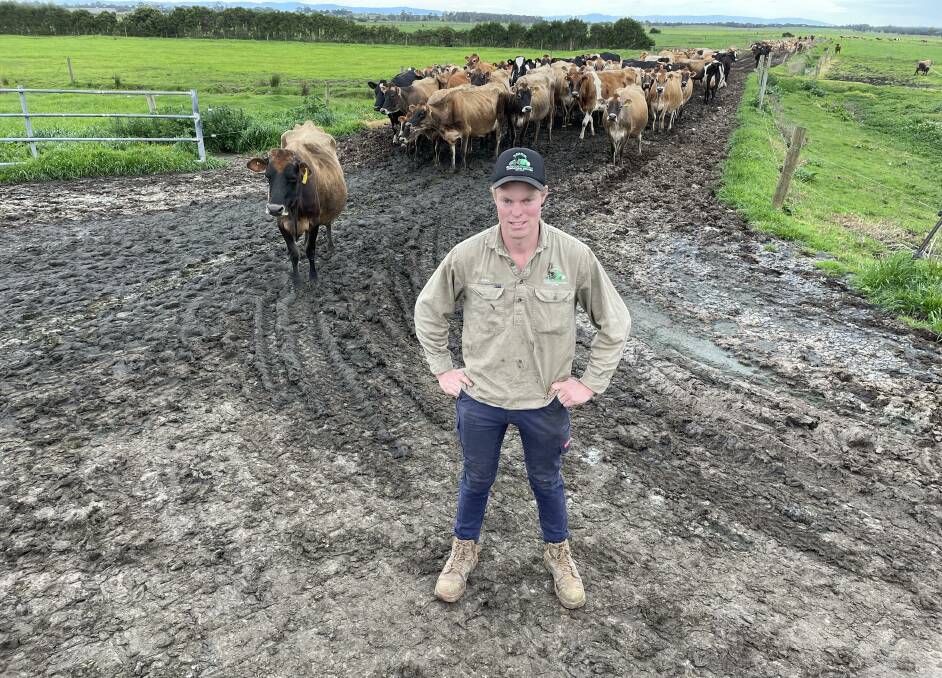 Jake Seuren, Gippsland Jersey, Lang Lang, prefers to hire skilled, local workers over migrant workers for his farm. Picture by Bryce Eishold