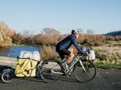35 kilograms of carbon neutral wool was delivered by bicycle to Hobart.