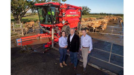 Its a game changer for effluent management, Philip Horan, Founder Innovating Energy, with Charlotte Rhodes, General Manager Home Brand, Quality and Responsible Sourcing Coles & Brad Gorman, General Manager - Dairy, Freezer & Convenience Coles. Picture:Supplied 