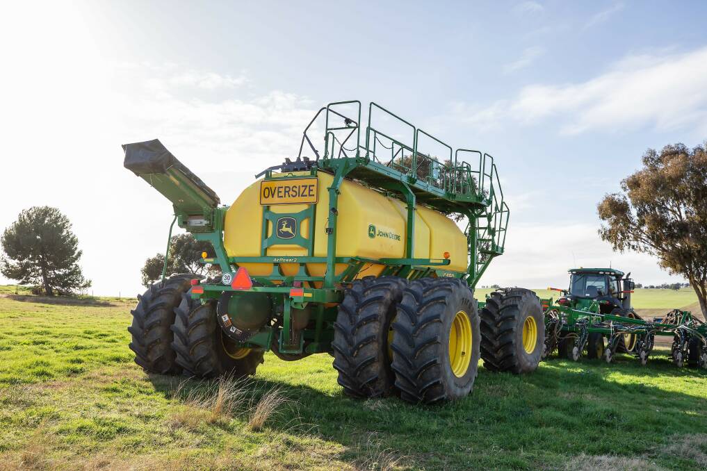 The John Deere C650 Tow-Behind Air Cart equipped with ActiveCal. Picture supplied