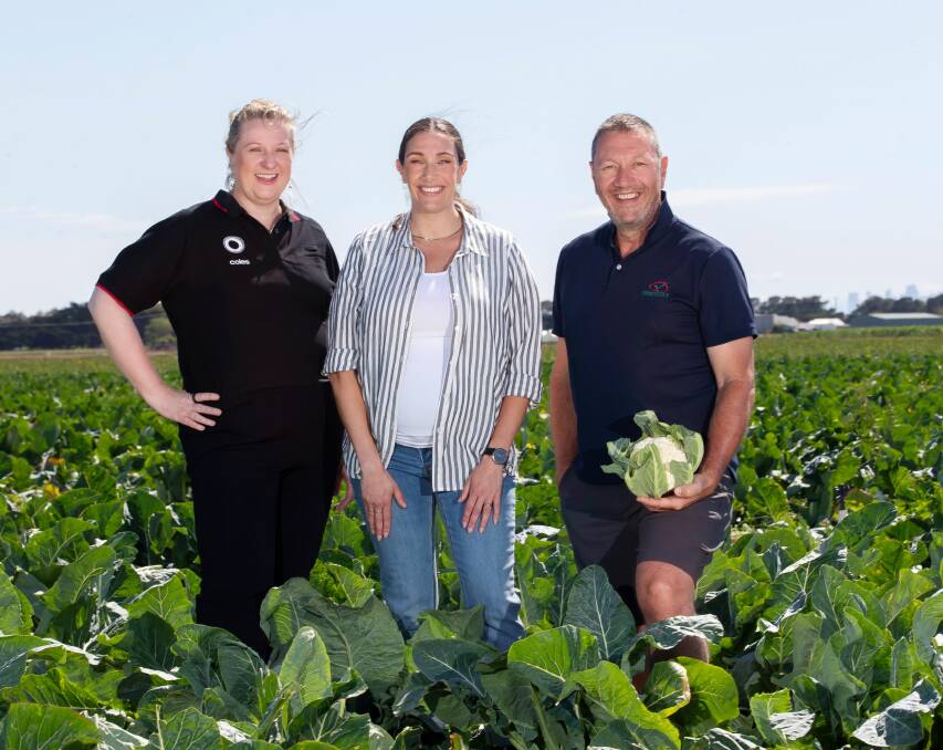 Coles general manager of sustainability Brooke Donnelly, Nutri V CEO Raquel Said and Fresh Select managing director John Said. Picture supplied.