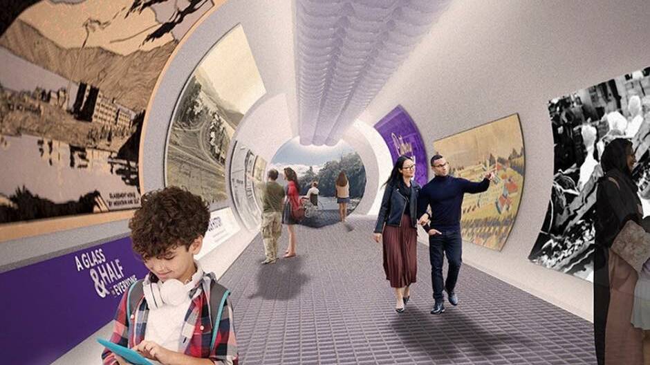 An artist impression of the time tunnel at the chocolate experience at Cadbury.