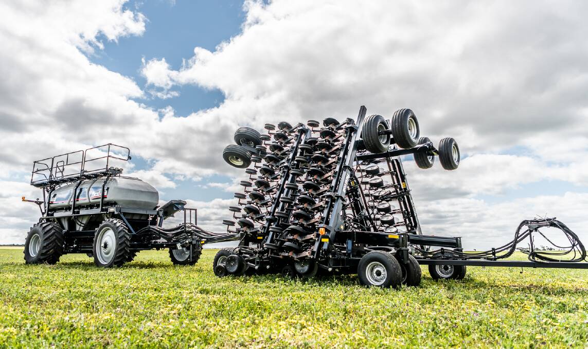PACKING UP: The new Flexi-Coil 6100 Precision Disc Drill 30 and 40 foot models fold down to 3.65 metres for transport, while the 50 and 60 foot models pack away to 5.73 m.