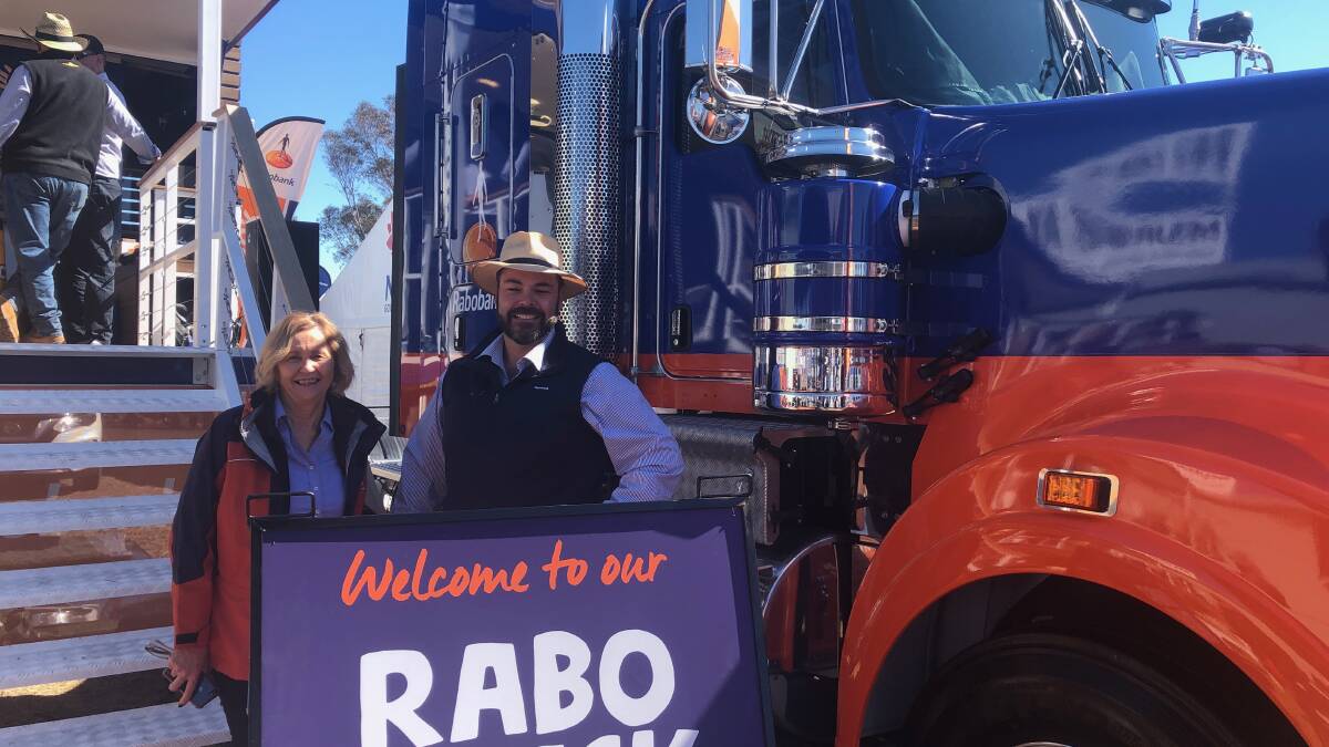 TRUCKING ON: Rabobank marketing manager Genevieve McAulay
with Tamworth based Rabobank senior rural manager Dale Clayton