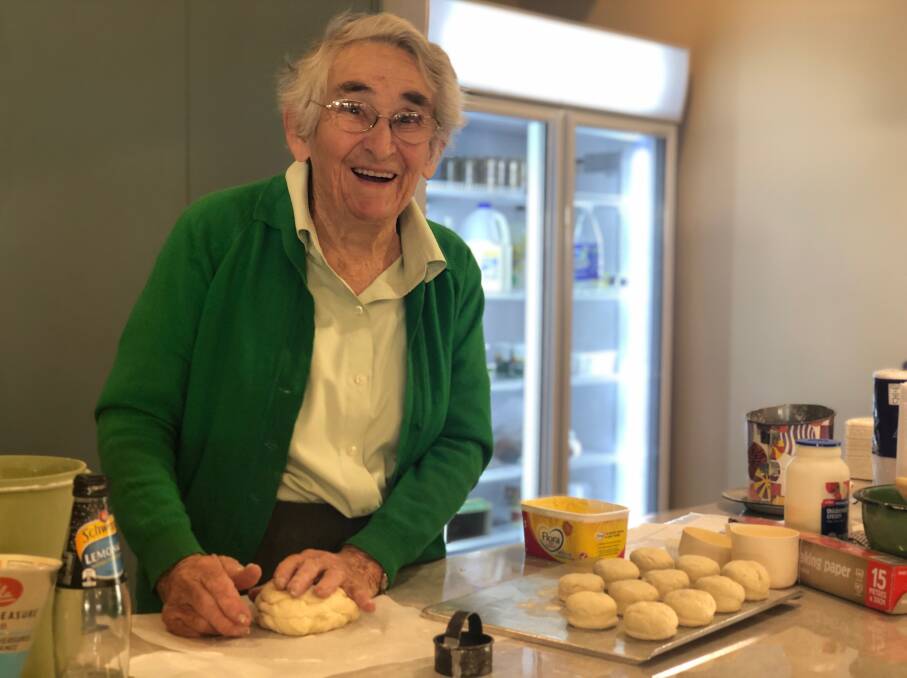 SCONE MASTERCLASS: Joan Yeo from the Gollan Country Women's Association branch said sifting the flour was a key step. 