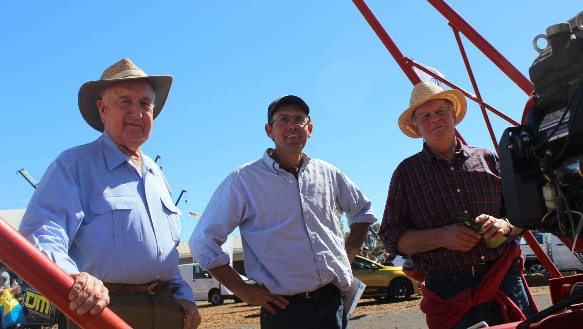Les Penfo "Montaban" Wellington with Rick and Angus Morris "Gillinghall" Wellington at the Westfield Augers AgQuip site.