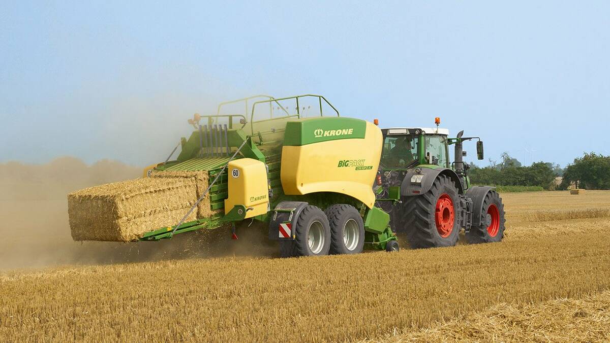 DENSITY LEADER: The Krone Big Pack 1290 HDP II high density square baler produces a 10 per cent denser bale at the same ground speed as the previous model.