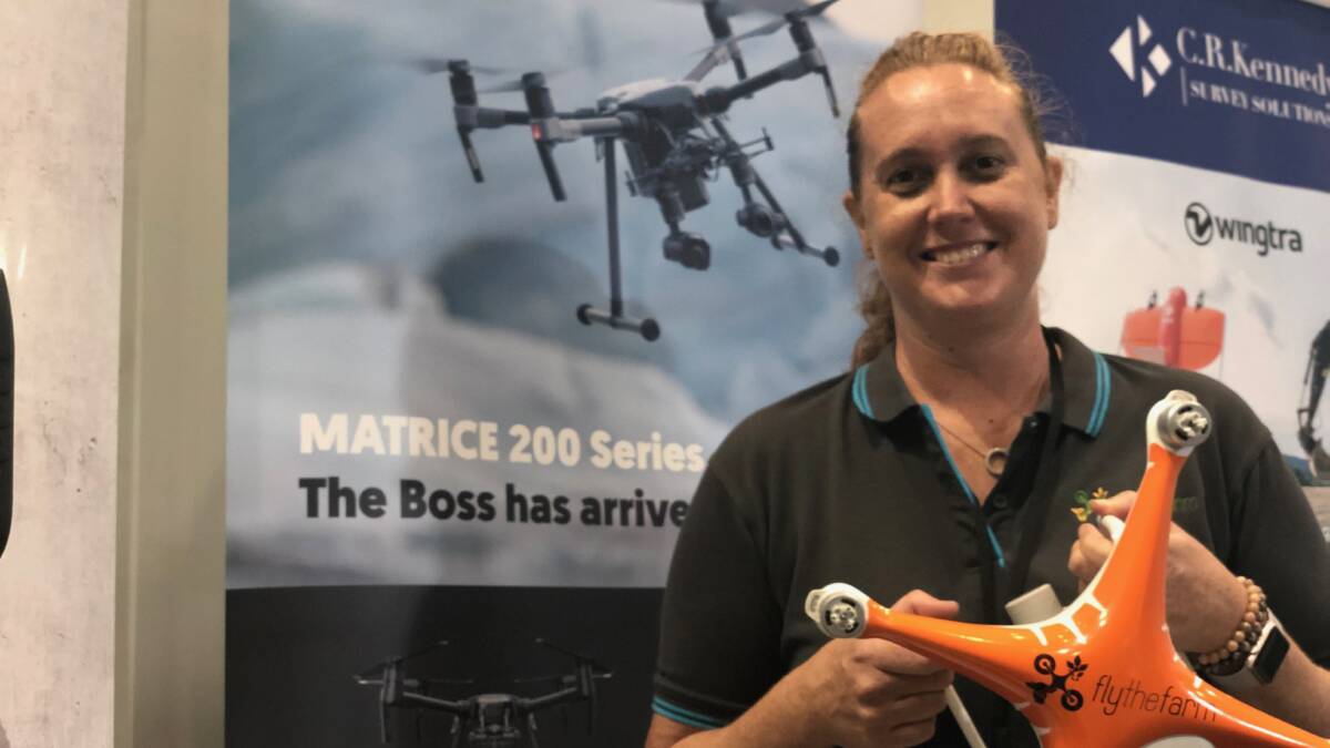 FARMING FROM THE AIR: Fly the Farm owner, Meg Kummerow was one of the guest speakers at the GFIA In Focus Australia innovation fair held at the Brisbane Conference and Exhibition Centre this week. 