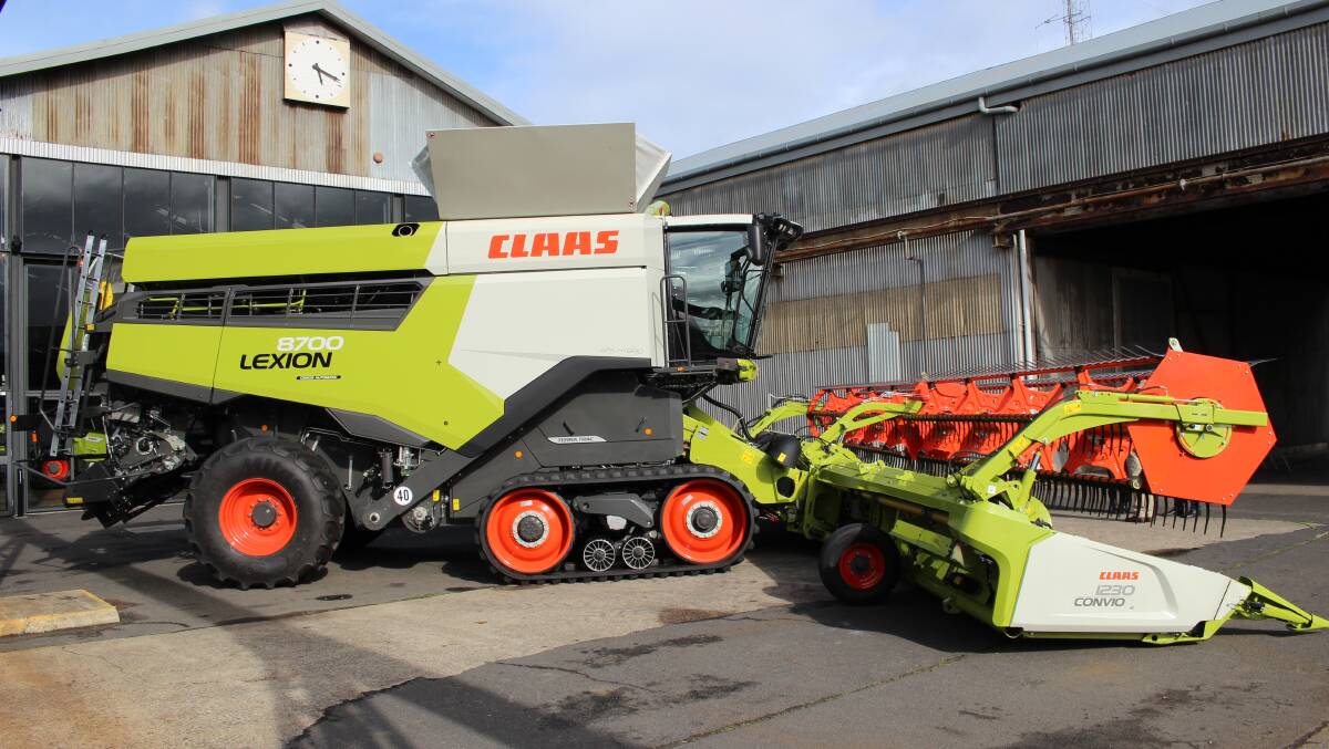 STRAIGHT OFF THE DOCKS: The first Claas Lexion 7000 landed in Melbourne earlier this year in time to be put to work for the 2019 harvest. 