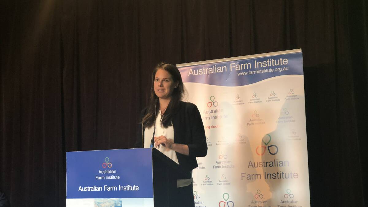 ADVANCING AGTECH: AgThentic, chief executive officer and founder, Sarah Nolet speaking at the Australian Farm Institute, Digital Futures conference. 