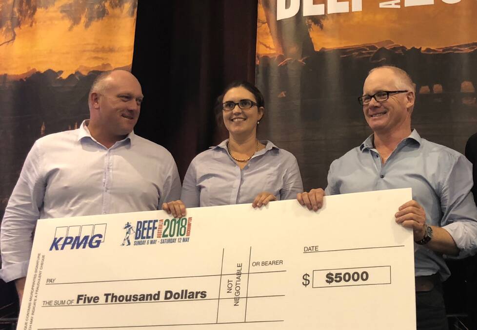 PADDOCK PITCH: ProAgni co-founders, Robert Bell, Fiona Soulsby and Lachlan Campbell were awarded $5000 and mentoring opportunities for their cattle probiotic.