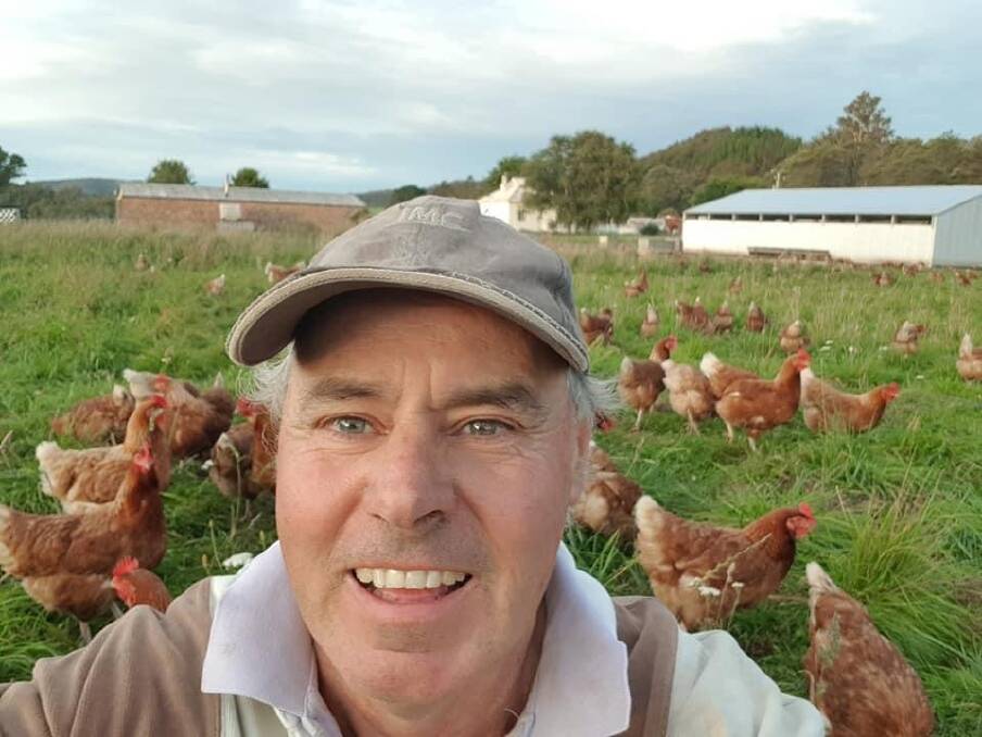Tasmanian egg producer, Waverley Farm owner James Walker said there had been unprecedented demand for the company's free range eggs. Photo: Waverley Farm