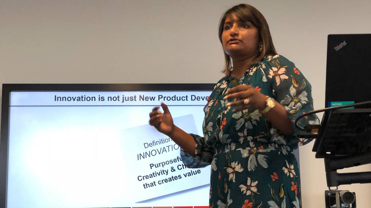 INNOVATION GENERATION: Monash University, Food Innovation Centre chief executive officer, Angeline Achariya, speaking at the KPMG IoT Innovation Expo.