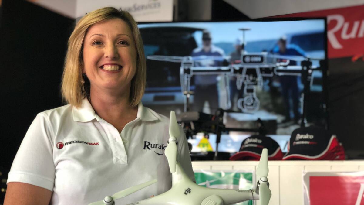 Ruralco, procurement manager, Leonie Furze with a Phantom IV drone sold by the company. 