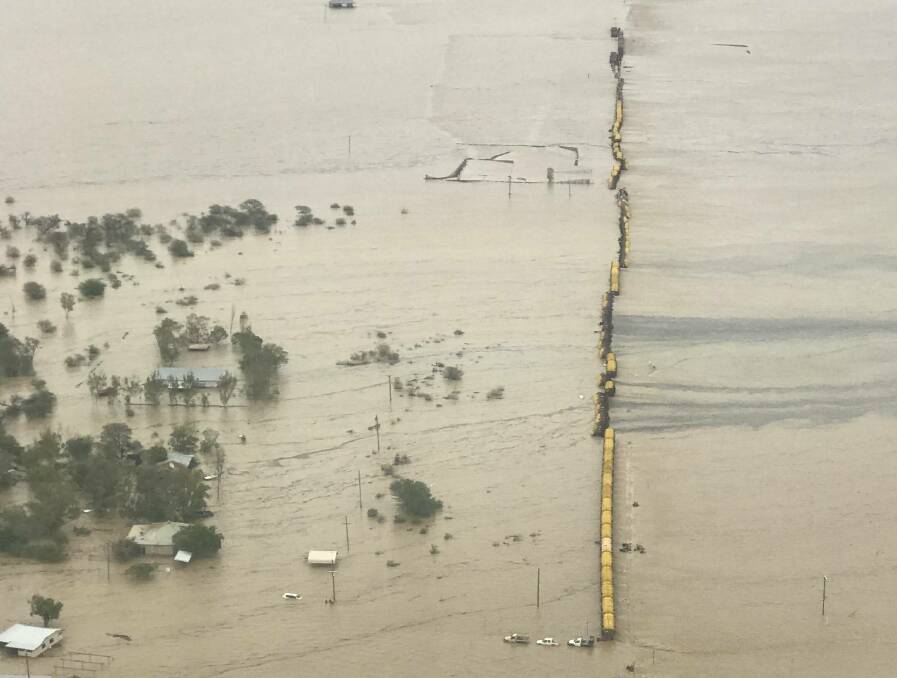 Flooding in north western Queensland left significant to the main rail corridor to the coast, including washing a freight train carrying zinc, lead and copper from the track.at Nelia.