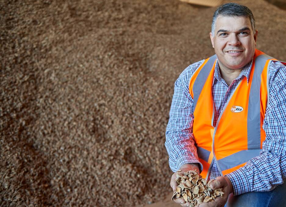 CopRice strategic projects manager, Frank Cuteri, with almond hull stocks.