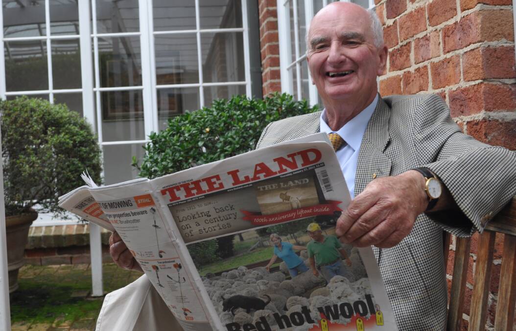 Ian Armstrong relaxed in retirement in 2011 with a copy of The Land newspaper. He recalled at the time there was always a copy of The Land in his truck, farm ute or the car he travelled in throughout the state electorate of Lachlan. 