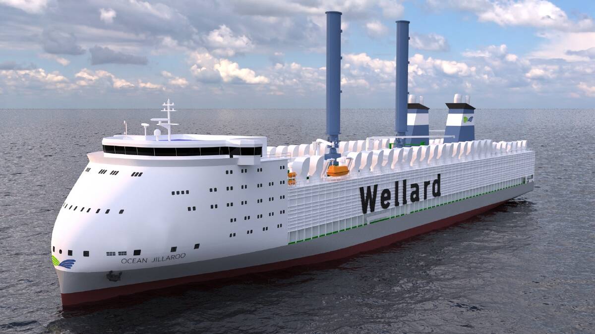 A concept illustration of Wellard's proposed livestock ship the Ocean Jillaroo.