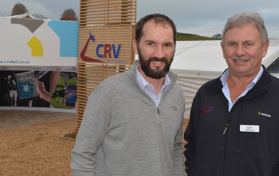 New Zealand Trade and Enterprise's South American market manager, Brendan Mahar, talks with CRV Ambreed sire analyst, Danie Swart. CRV has been active in several South American markets for the past decade.