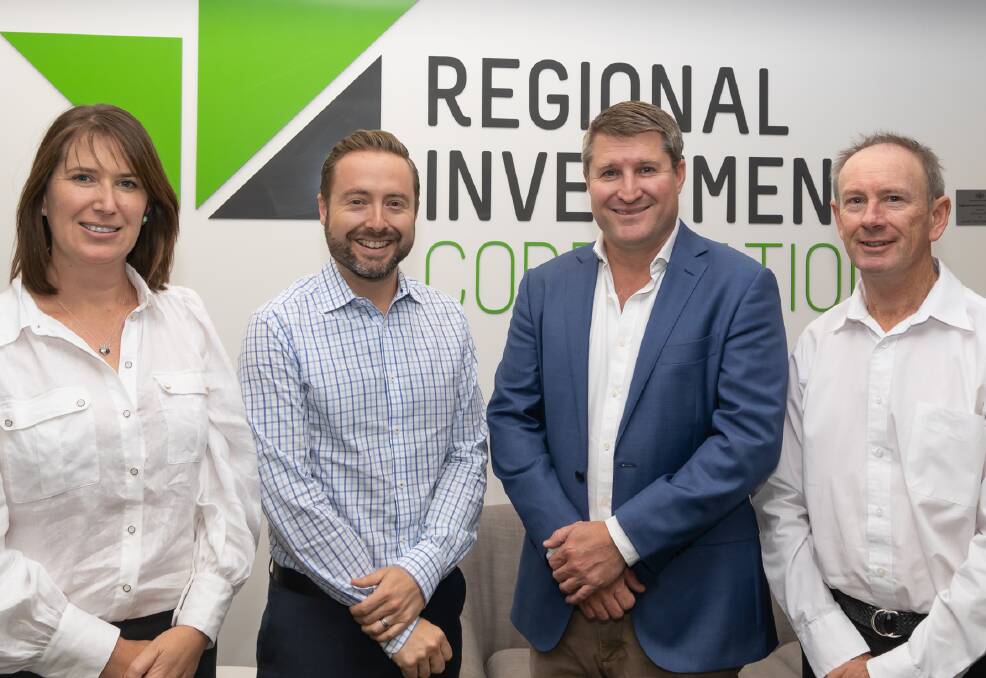 Regional Investment Corporation executive directors Alli Gartrell, Chris Rawlins and Paul Dowler (far right) with RIC chief executive officer Bruce King.