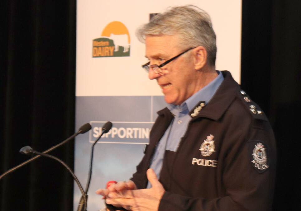 STAY CALM: Police commander Allan Adams urged WA's dairy industry to remain calm in the face of provocation by animal activists.