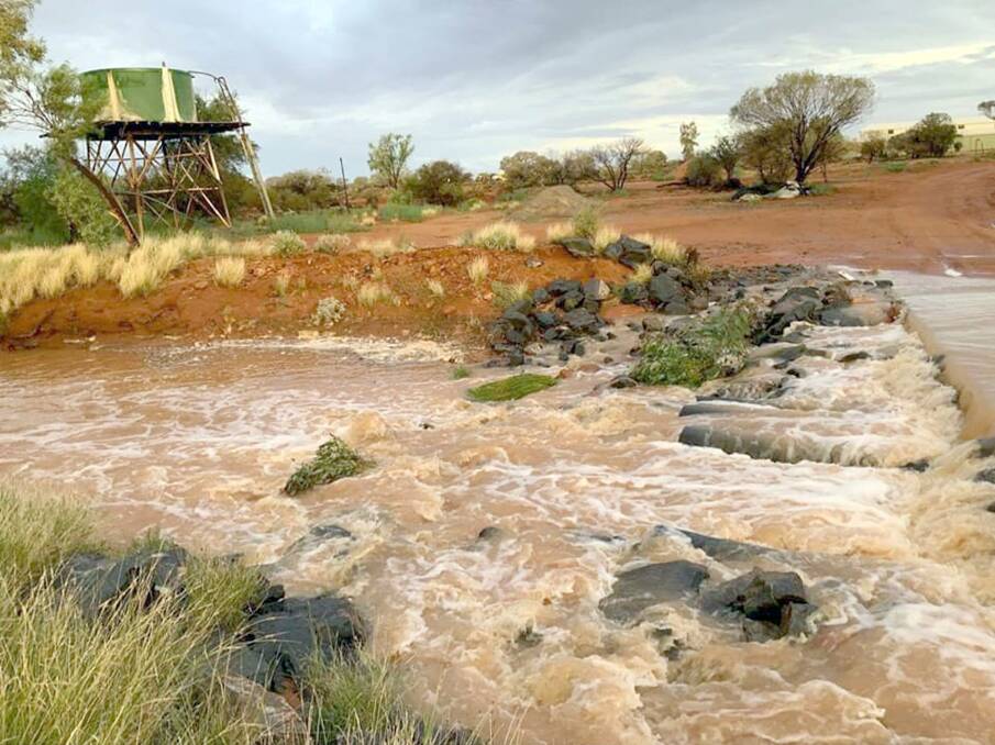  Creeks and waterways are flowing on Coodardy, near Cue, after 31mm fell over the weekend. Photo by Catherine Willett.
