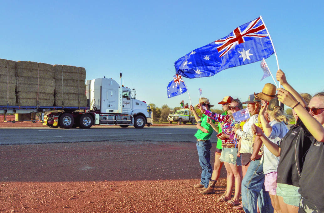 Upon their arrival into Meekatharra, the Farmers Across Borders (FAB) crew received a warm welcome from locals. Photograph by Kayla Evans, Generation Ag.