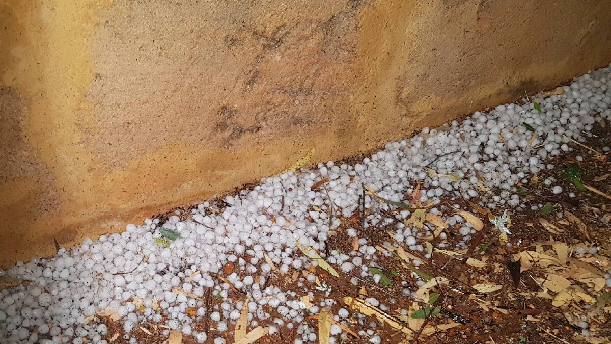 There was hail across parts of the grain growing region at the end of last week, including in Wongan Hills. Photo by Sue Middleton.