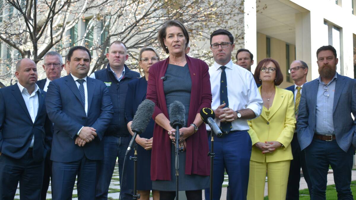 Coalition MPs and agricultural representatives speak out against the Murray-Darling Basin Plan changes. Picture by Jamieson Murphy