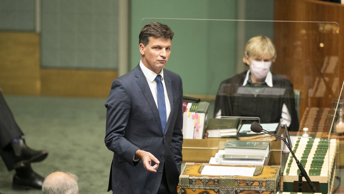 NEW INCOME STREAM: Emissions Reduction Minister Angus Taylor highlights the opportunities for farmers. Photo: Keegan Carroll 