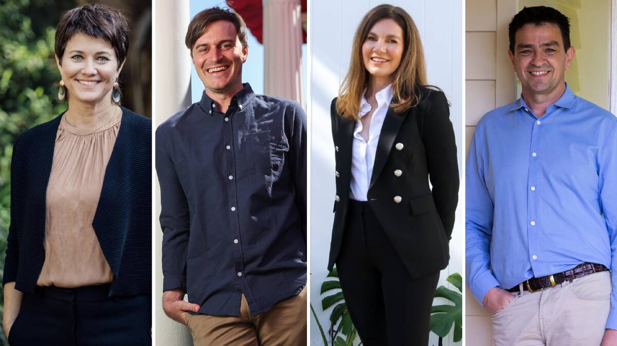DIAL MOVERS: Rural independents who made their seats marginal (from left); Caz Heise (Cowper), Alex Dyson (Wannon), Suzie Holt (Groom) and Rob Priestly (Nicholls).
