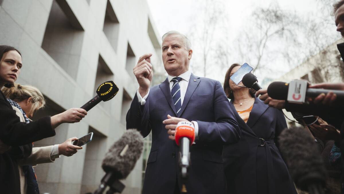 LAST STAND: Michael McCormack address the media after he was ousted by the Nationals party room. Photo: Dion Georgopoulos 