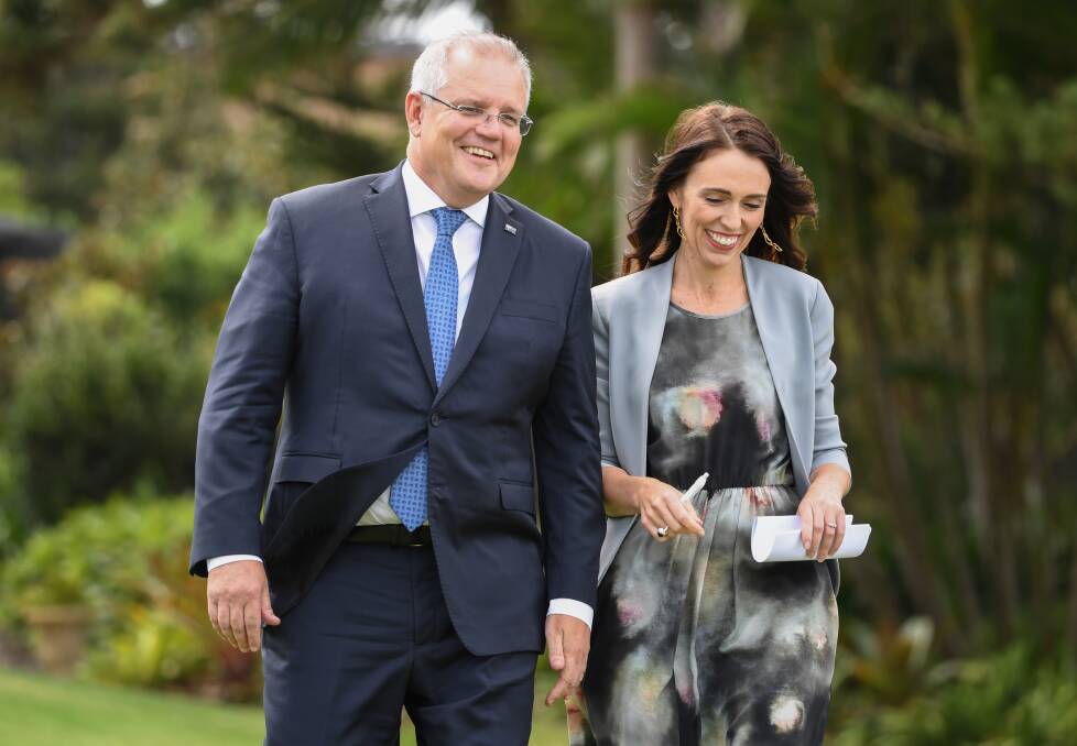 UNITED FRONT: The prime ministers of Australia and New Zealand, Scott Morrison and Jacinda Ardern. Photo: Getty Images