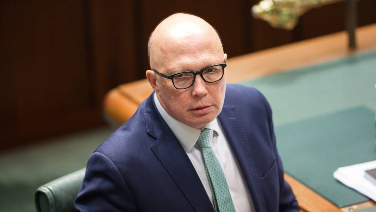 Opposition leader Peter Dutton will write to the electoral commissioner seeking clarification on the tick/cross conundrum. Picture by Sitthixay Ditthavong