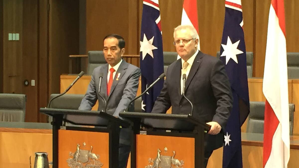 TRADING BOOM: Indonesian president Joko Widodo and Prime Minister Scott Morrison in 2020, when the two nations signed a free-trade agreement.